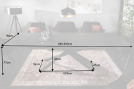 Uitschuifbare eettafel EUPHORIA 180-220-260 cm keramiek in lava-look