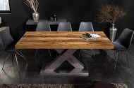 Uitschuifbare eettafel MONTREAL 180-230-280cm plank eiken met X-frame