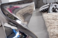 Aliminium Zilver Bijzettafel zoals hocker