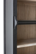Bibliotheekkast+Ladder Hout Zwart/Naturel 200cm