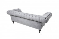 Chesterfield 3-zitsbank PARIS 225 cm grijs met 2 springkussens
