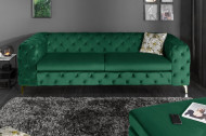 Chesterfield bank MODERN BAROK 240 cm fluweel smaragdgroen 3-zits