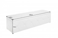 Chesterfield design bank met opbergruimte EXTRAVAGANCIA 140 cm wit