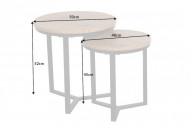 Design bijzettafel set van 2 eiken look 50 cm industriële stijl