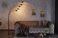 Design booglamp met vijf zwenkbare elementen 210 cm zwart gouden vloerlamp met marmeren voet