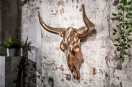 Design schedel MATADOR 70cm koper gevlamd aluminium wanddecoratie