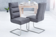 Design sledestoel COMFORT vintage grijs met RVS frame