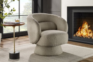 Draaibare designfauteuil BOSSA NOVA 80cm bouclé taupe