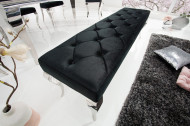 Elegante bank MODERN BAROK 172 cm zwart fluweel roestvrij staal