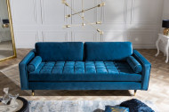 Elegante design 3-zitsbank COSY VELVET 225 cm aqua fluwelen