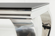 Elegante design eettafel MODERN BAROK 200cm zwart roestvrijstalen opaal glazen tafelblad