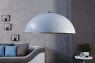 Elegante design hanglamp 50cm wit zilver hanglamp