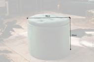Elegante kruk MODERN BAROK 50 cm mint / Petrol fluwelen opbergmand