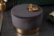 Elegante Poef/salontafel MODERN BAROQUE 55 cm fluweel zwart gouden