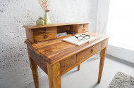 Elegante secretaresse 90 cm Sheesham massief houten bureau
