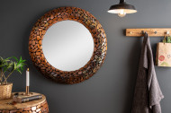 Glanzende spiegel STONE MOSAIC 82 cm koper handgemaakte mozaïek optiek