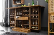 Handgemaakte barkast MOSKOU 130 cm Sheesham houtsteen afwerking 3D-effect