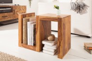 Handgemaakte bijzettafel S 60 cm Sheesham massief hout variabel instelbaar