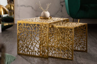 Handgemaakte salontafel Gold 50cm set van 2 goud in gap design