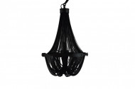 In hoogte verstelbare vloerlamp ROYAL 210 cm zwart met kroonluchter