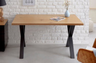 Industrieel bureau LOFT 140 cm eiken look met zwart X-frame