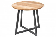 Industriële bijzettafel 50 cm eiken geolied zwart frame