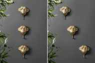 Kapstok Apen set van 3 Haken 25 cm goud