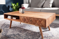 Massief acacia hout salontafel 117 cm 3D-oppervlak