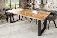 Massief Mangohout eettafel 180 cm ijzer industrieel design