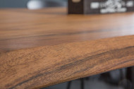 Massieve boomstam eettafel MAMMUT 200 cm wilde acacia 3,5 cm hoog industrieel sledeframe
