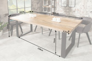 Massieve eettafel 200cm mangohout ijzer industrieel design