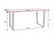 Massieve eettafel met boomrand LIVING EDGE 180 cm geolied wild eiken 3,5 cm tafelblad