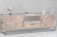 Massive TV-Board 160 cm Mango Wood industrieel ontwerp