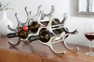 Modern wijnrek FLAME 48 cm zilver voor 10 flessen flessenhouder