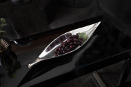 Moderne decoratieve schaal SILVER LEAF 41 cm zilver aluminium