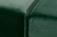 Moderne hoekbank LOFT 220cm smaragd groen fluweel incl Hocker en kussens. Lounge aan beide zijden op te bouwen