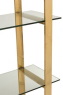 Rek 4schap Kruis Roestvrij Staal/Getemperd Glass Goud/Transparant 180cm