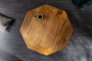 Salontafel Messing met Mangohout Blad Diamond 69 cm naturel