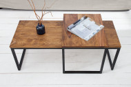 Set van 2 design salontafels ELEMENTS 100 cm metalen frame met sheeshamsteen afwerking