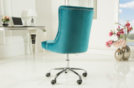 Bureaustoel chesterfield Stof turquoise fluweel
