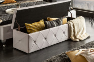 Chesterfield design bank met opbergruimte EXTRAVAGANCIA 140 cm wit