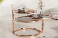 Design salontafel ART DECO III 155 cm met 3 niveaus koper zwarte salontafel