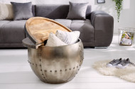 Design salontafel DRUMP STORAGE 68 cm grijs mangohout Industrial