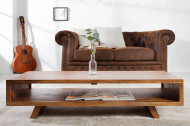 Design salontafel RETRO 110cm Sheesham Stone Finish tv-plank design klassieker