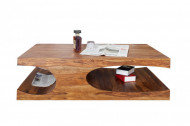 Edele salontafel CUBUS 120 cm sheesham palissander hout steen afwerking