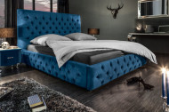 Elegant fluweelstof donkerblauw bed PARIS 160x200cm