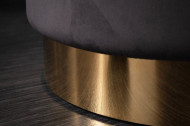 Elegante Poef/salontafel MODERN BAROQUE 55 cm fluweel zwart gouden