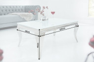 Elegante salontafel MODERN BAROQUE 100cm zilver met wit opaal glas