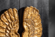 Extravagante highboard ANGEL 70 cm zwart mangohout met gouden vleugels