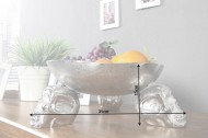 fruitschaal SKULL 35 cm zilveren aluminium schedelschaal